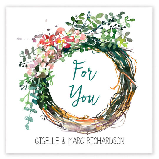 Peony Wreath Square Gift Stickers
